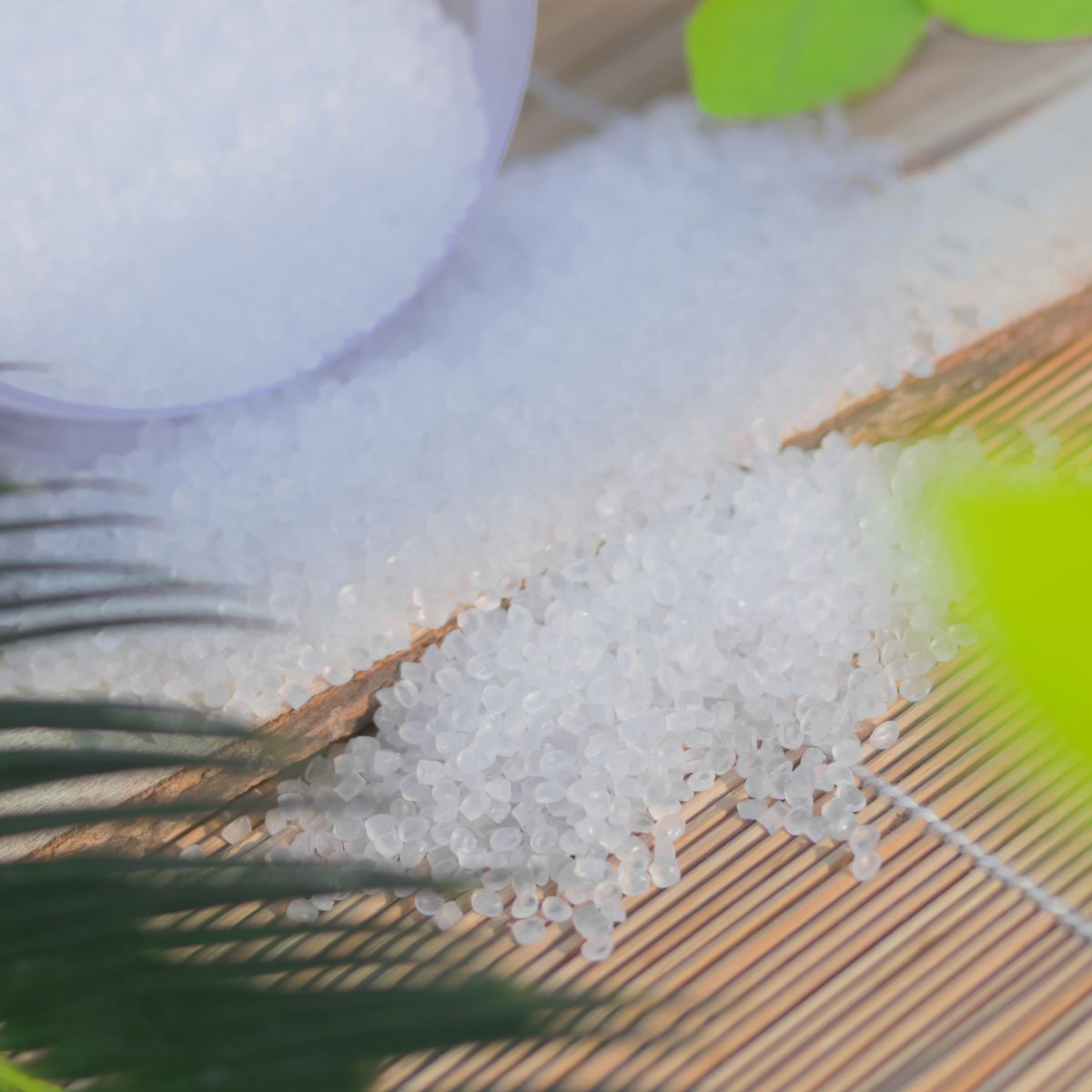 Close-up of coarse white salt crystals, the regenerant a softener burns through faster when iron shortens every cycle