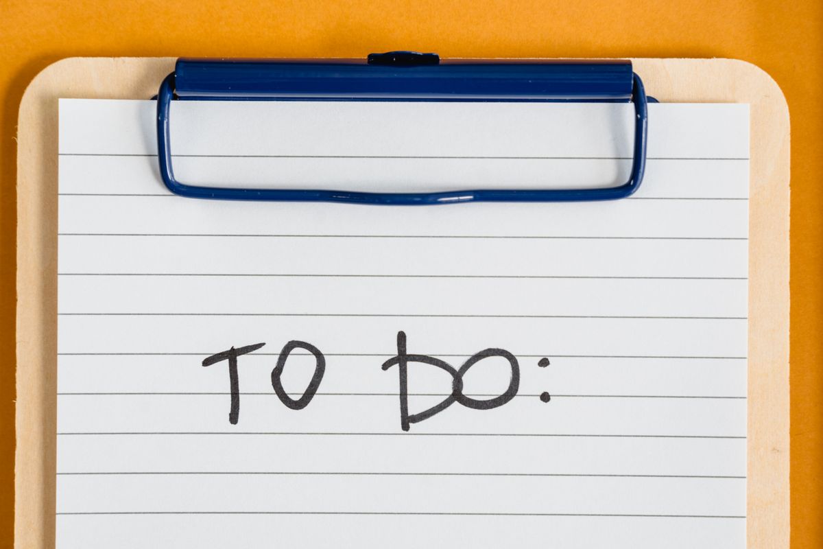 To-do list on a clipboard, the kind of written checklist that makes a water softener maintenance schedule easy to follow