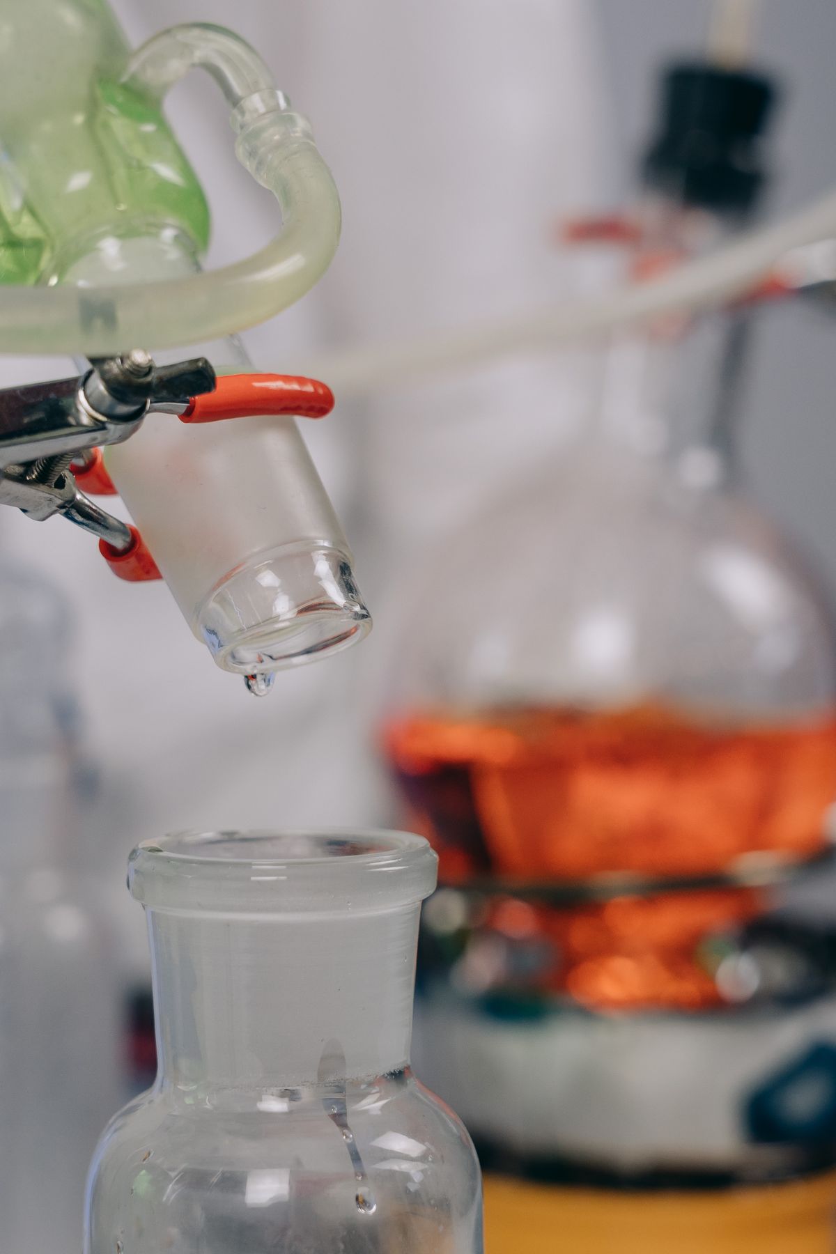Laboratory glassware and test tubes used for certified water analysis