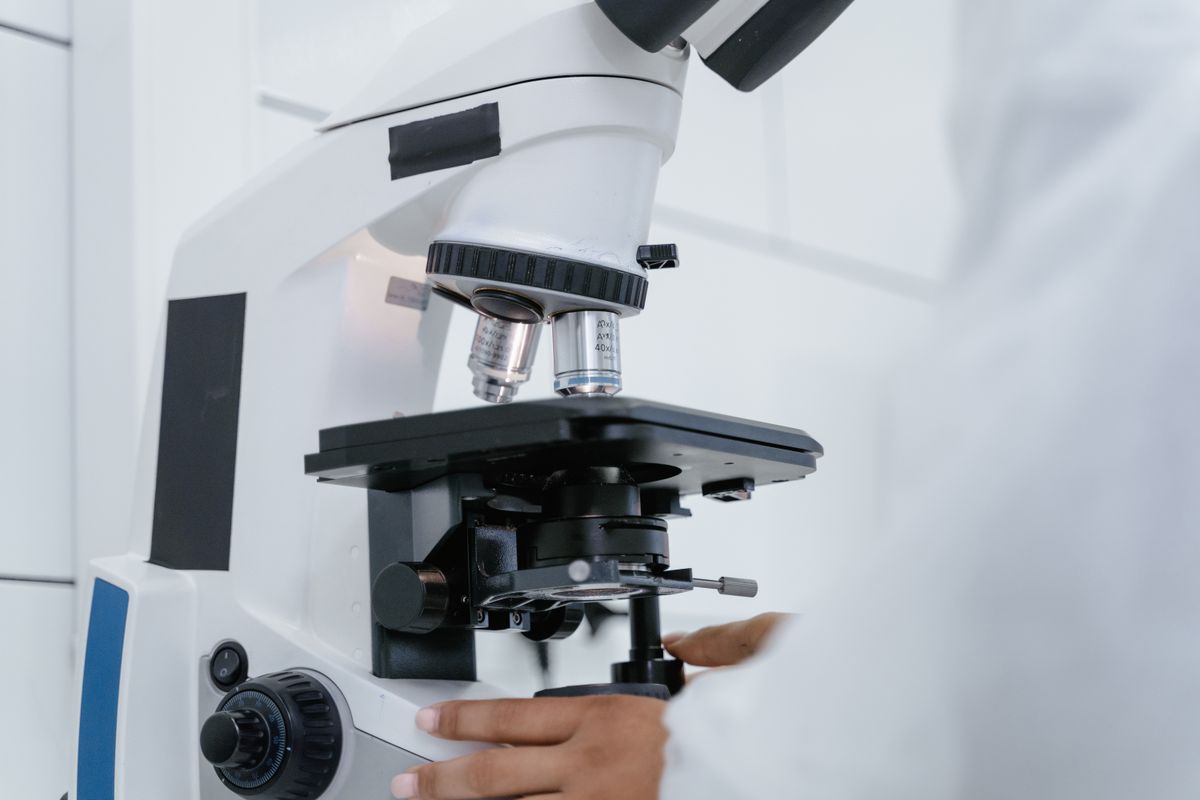 Researcher adjusting a laboratory microscope to examine a prepared slide, the level of inspection that separates surface coating from structural damage